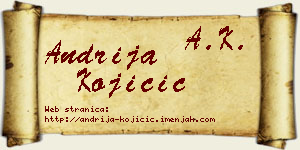 Andrija Kojičić vizit kartica